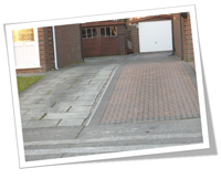 MCJ FENCING Example of before and after - Concrete Flag to Block Paving
